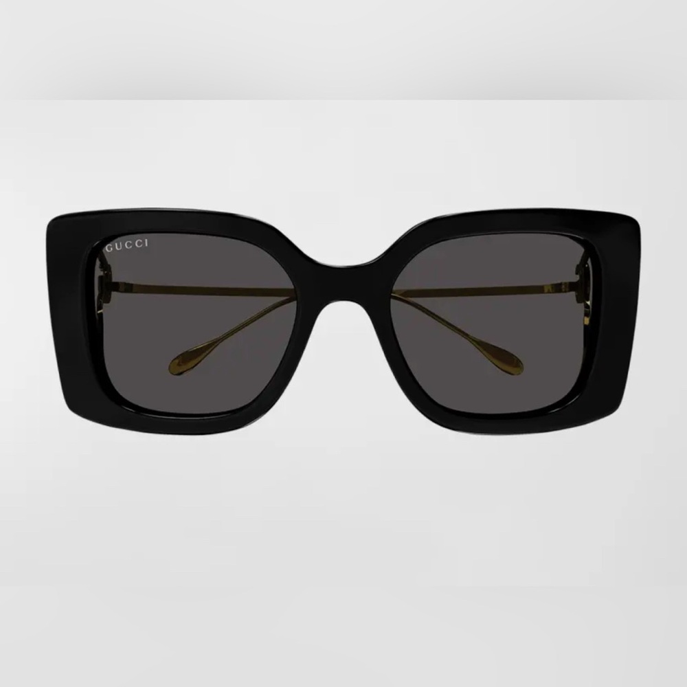 Authentic Gucci Black Frame Gold Arms Sunglasses(comes w/case&cloth)